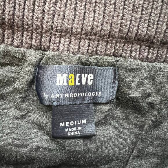 Anthropologie Cable Knot Gray Sweater Skirt Medium Winter Cozy Mini Short Warm - Picture 4 of 4